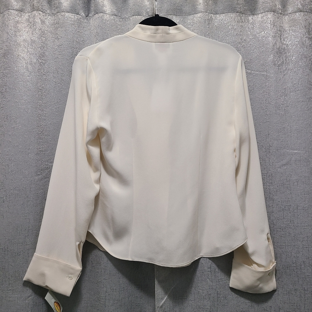 Vtg Talbots Pure Silk Off White Women's Blouse 10P NWT - Picture 9 of 10